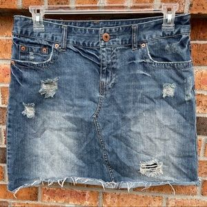 American Eagle Distressed Jean Skirt Sz 12